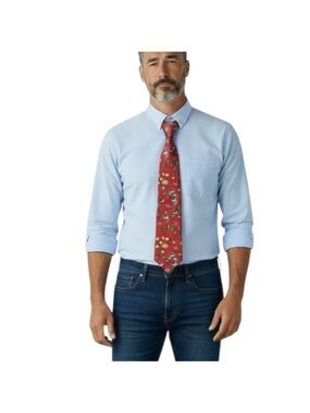 Stagg Red Tropical Fish Print Tie